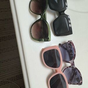 Assorted Oversized Square Sunglasses — Green, Black, Pink, Tortoiseshell
